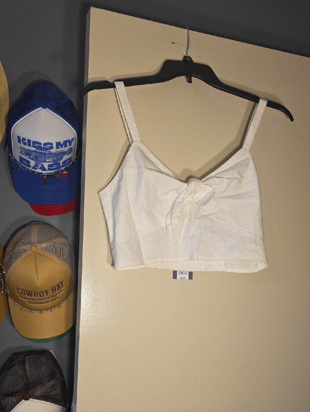 Universal Thread Cream Tie-Front Cropped Camisole